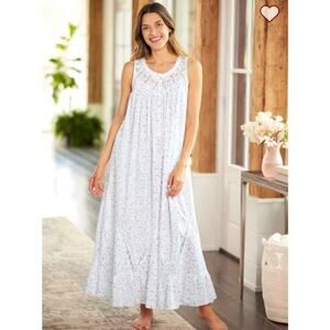 Eileen West Womens *IN BLUE FLORAL* Moonlight Sonata Ballet Nightgown Plus 2X